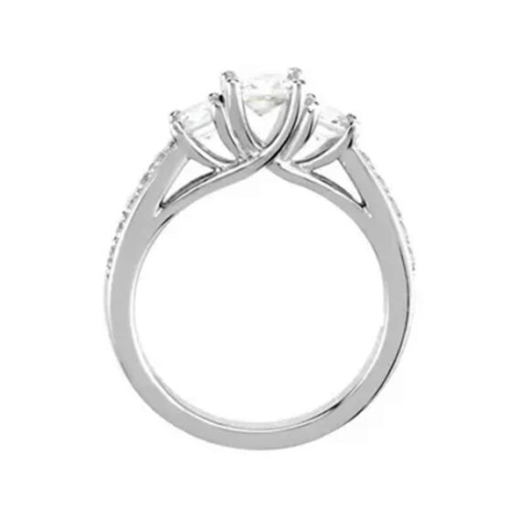 Three Stone Stone Engagement Ring 64722 - Image 3