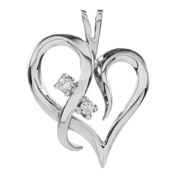 Diamond Heart Pendant or Necklace - 60962 - Image 2