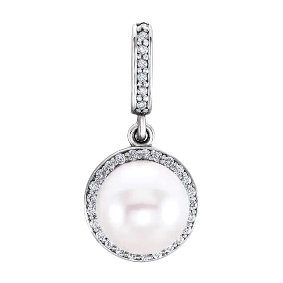 Pearl Pendant, Diamond Halo-Style - 85901 - Image 4