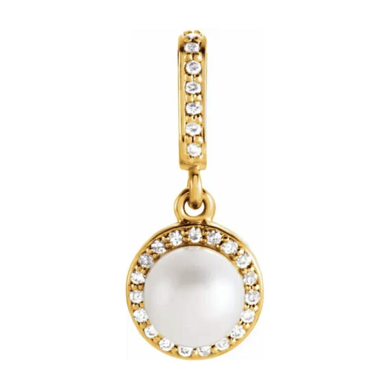 Pearl Pendant, Diamond Halo-Style - 85901 - Image 5