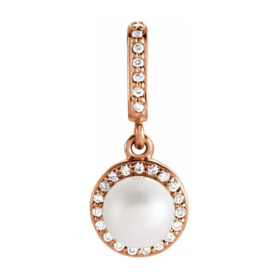 Pearl Pendant, Diamond Halo-Style - 85901 - Image 6