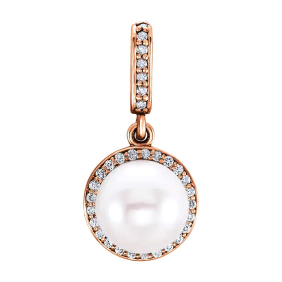 Pearl Pendant, Diamond Halo-Style - 85901 - Image 7