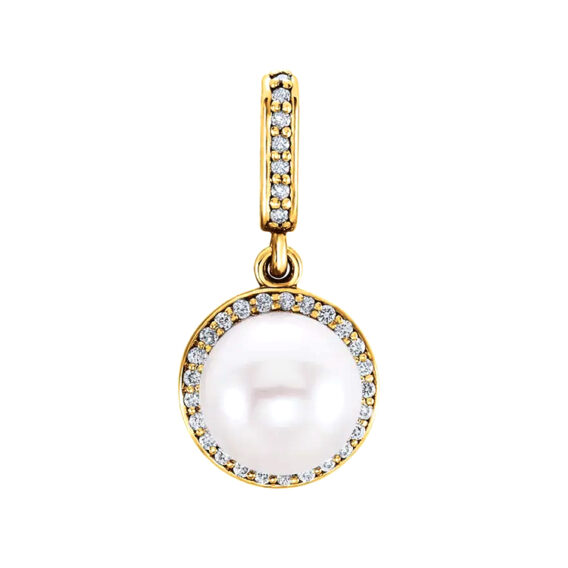 Pearl Pendant, Diamond Halo-Style - 85901 - Image 8