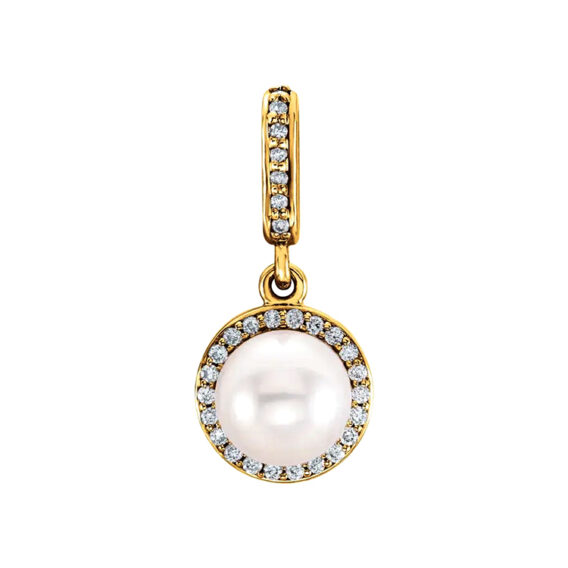 Pearl Pendant, Diamond Halo-Style - 85901