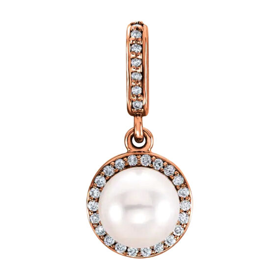 Pearl Pendant, Diamond Halo-Style - 85901 - Image 9