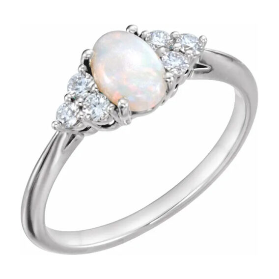 Diamond Accented Gemstone Ring 71812 - POPULAR CHOICE - Image 3