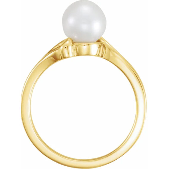 Pearl Ring, Cultured White Akoya Pearl - 60621 - Image 3