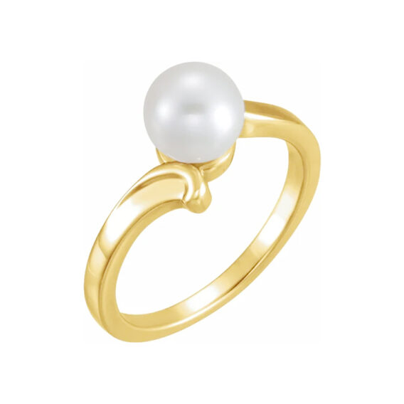 Pearl Ring, Cultured White Akoya Pearl - 60621