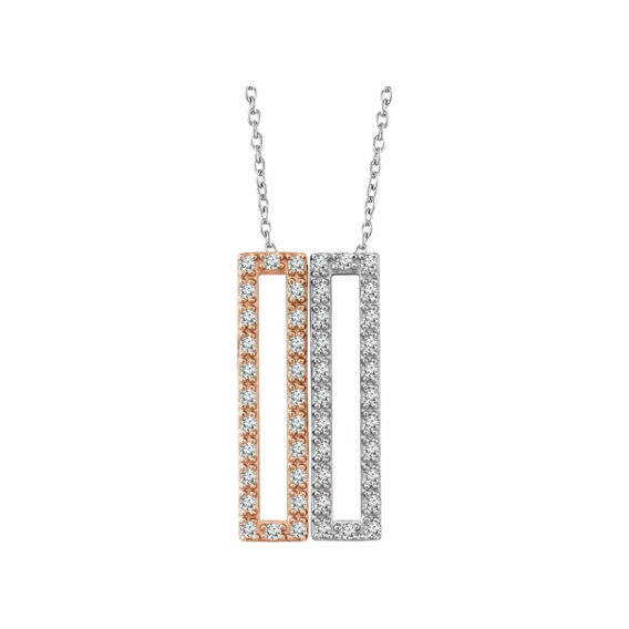 Diamond Necklace, Geometric Rectangle Style - 652311