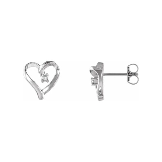 Diamond Heart Earrings 60856 - Image 2