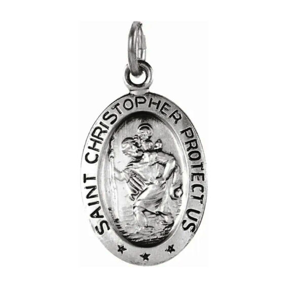 St. Christopher Medal, Pendant or Necklace - R5023 POPULAR CHOICE - Image 2