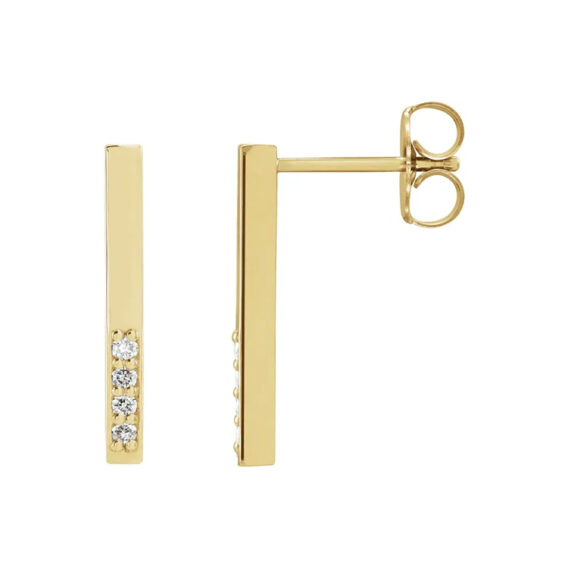 Drop Earrings, Diamond Accented Bar Style - 86730