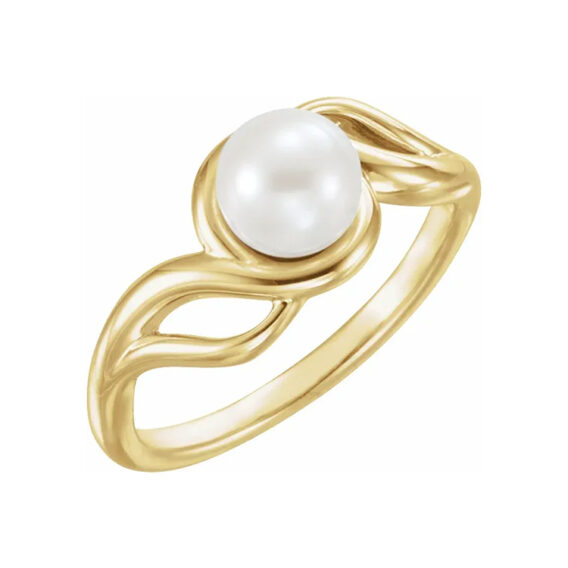 Pearl Ring, Cultured White Freshwater Pearl - 6482 POPULAR CHOICE