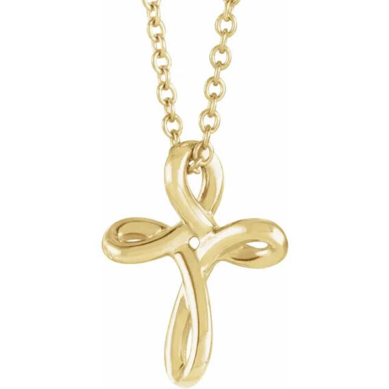 Youth Cross Necklace - R42386 - Image 5