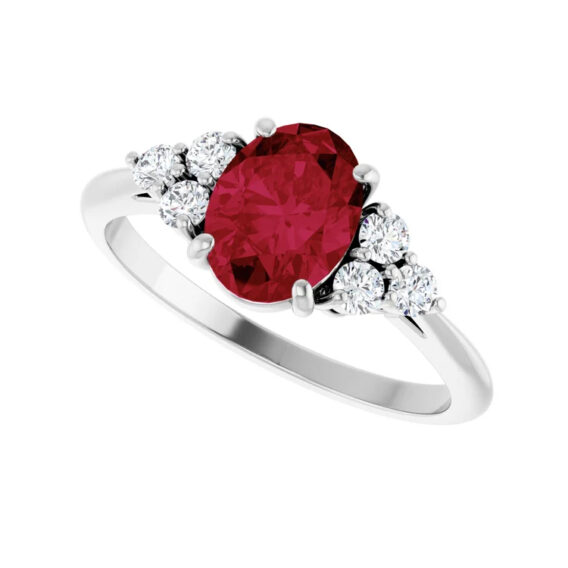 Diamond Accented Gemstone Ring 71812 - POPULAR CHOICE - Image 6