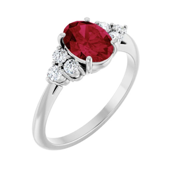 Diamond Accented Gemstone Ring 71812 - POPULAR CHOICE - Image 8