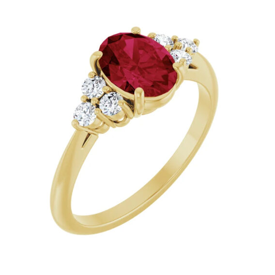 Diamond Accented Gemstone Ring 71812 - POPULAR CHOICE - Image 9