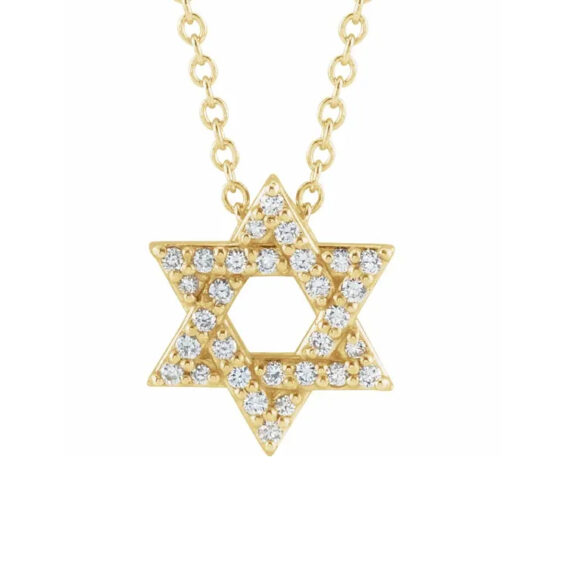 Star of David Necklace, With Natural Diamonds - 87166