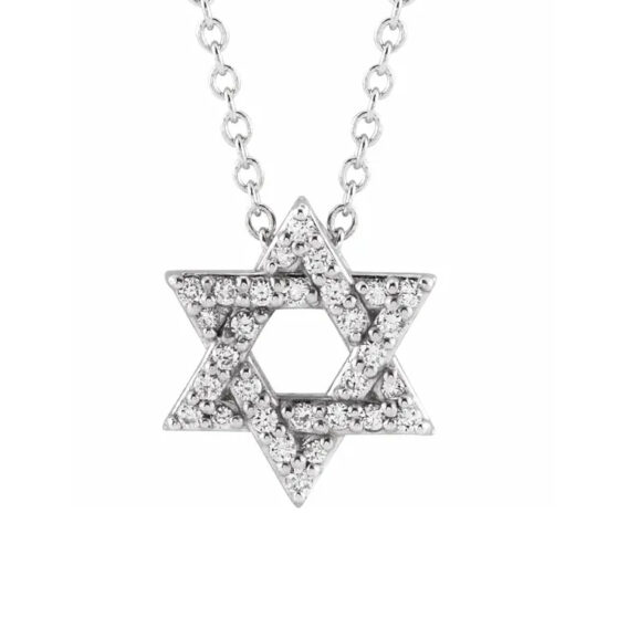 Star of David Necklace, With Natural Diamonds - 87166 - Image 3