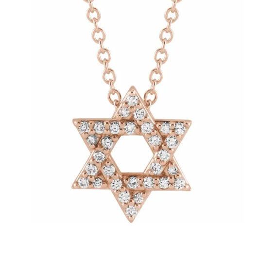 Star of David Necklace, With Natural Diamonds - 87166 - Image 4