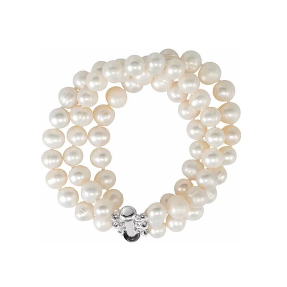 Three Strand Freshwater Cultured Pearl Bracelet - 67262