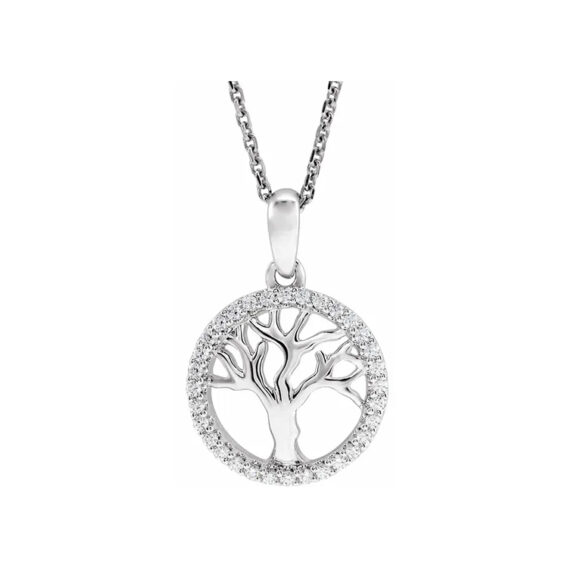 Tree of Life Diamond Necklace - 653607 - Image 4