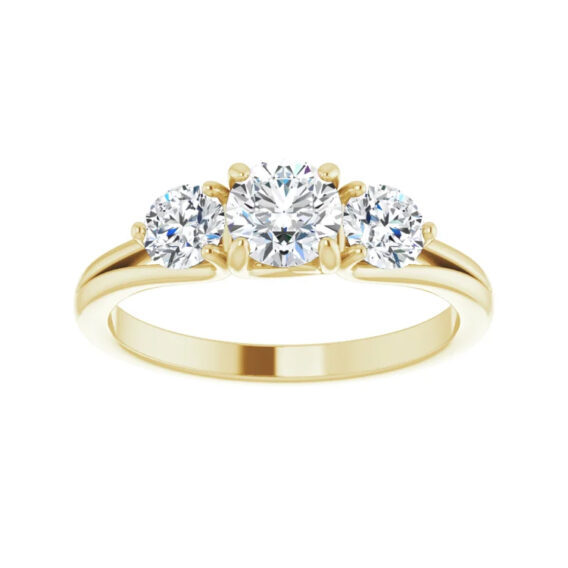 Engagement Ring, Three Stone Natural Diamond - 123165 - Image 4