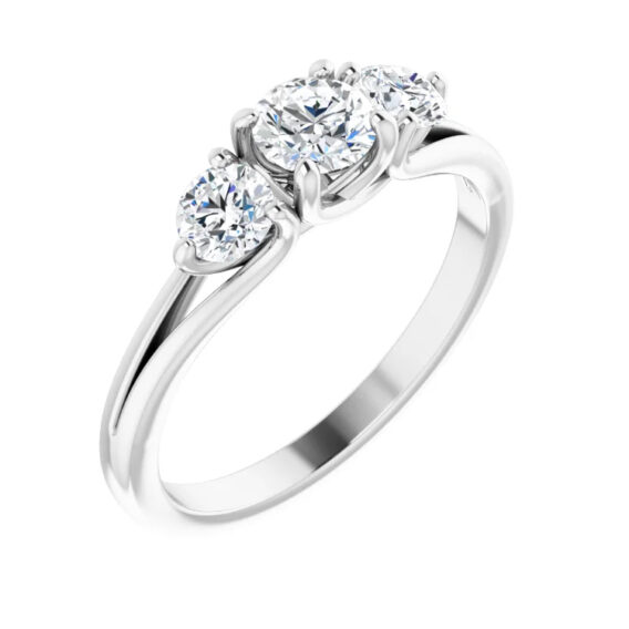 Engagement Ring, Three Stone Natural Diamond - 123165 - Image 8