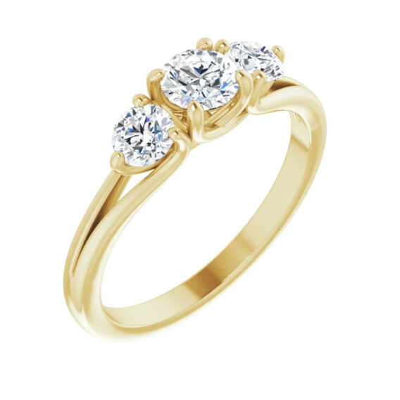 Engagement Ring, Three Stone Natural Diamond - 123165 - Image 5