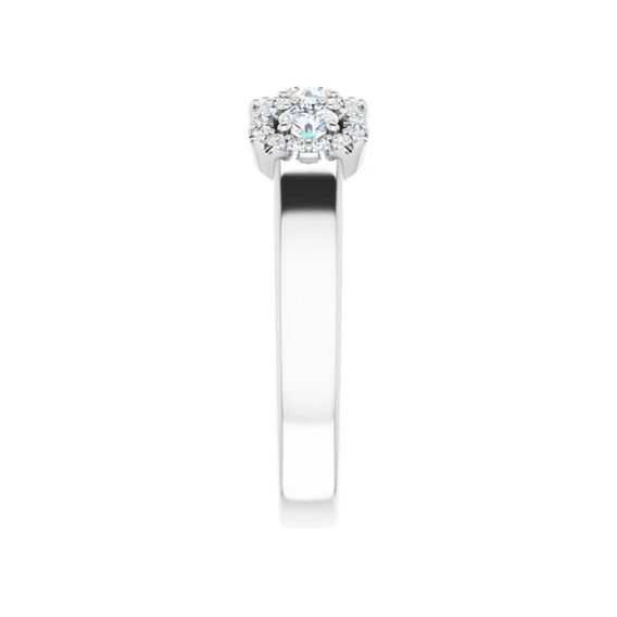 Three-Stone Halo-Style Diamond Engagement Ring 122832 - Image 3