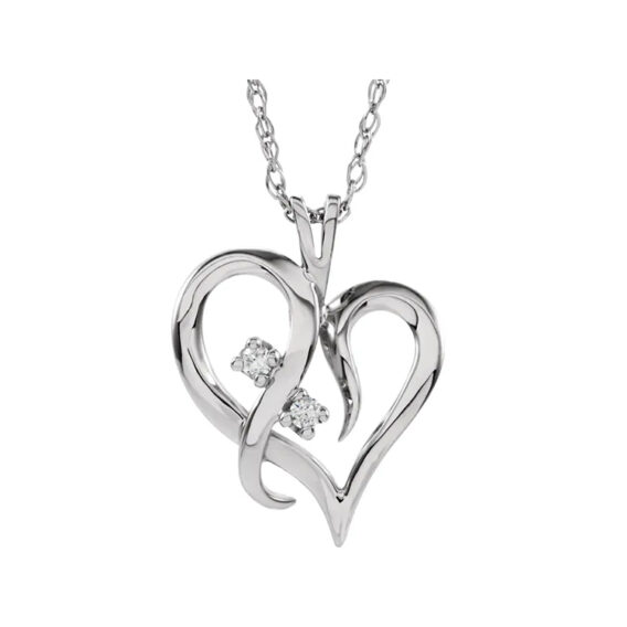 Diamond Heart Pendant or Necklace - 60962 - Image 4