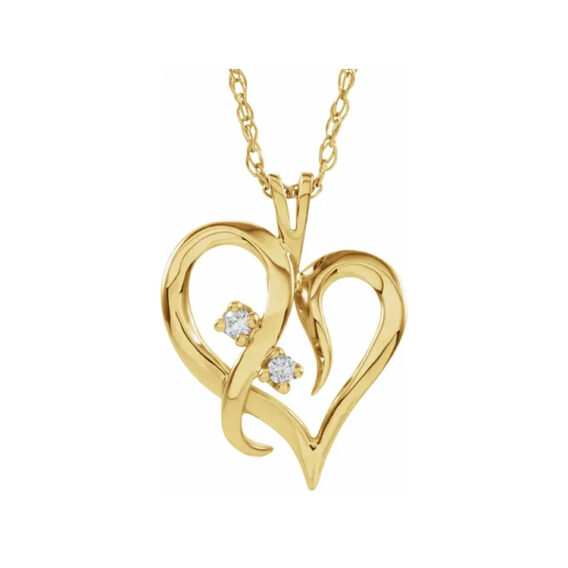 Diamond Heart Pendant or Necklace - 60962