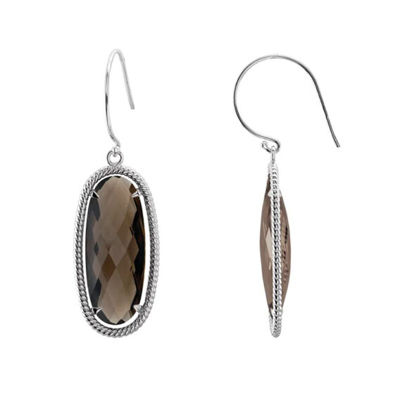 Gemstone Earrings 14K Yellow Natural Smoky Quartz 85646