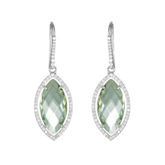 Gemstone Earrings with Diamonds Accents 85493 - Image 2