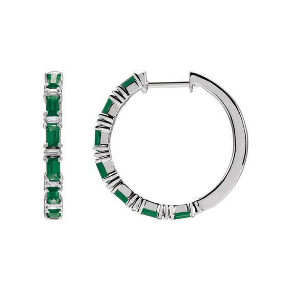 Gemstone Hoop Earrings 689188 - Image 5