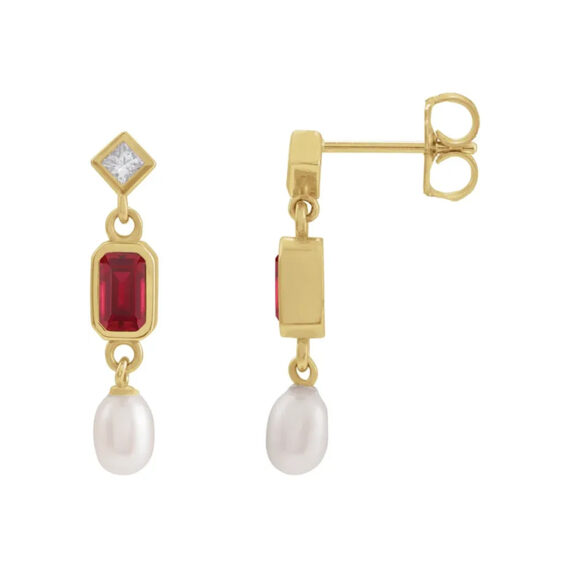 Dangle Gemstone Earrings 88790 - Image 3