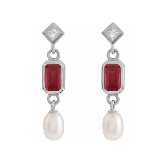 Dangle Gemstone Earrings 88790 - Image 2